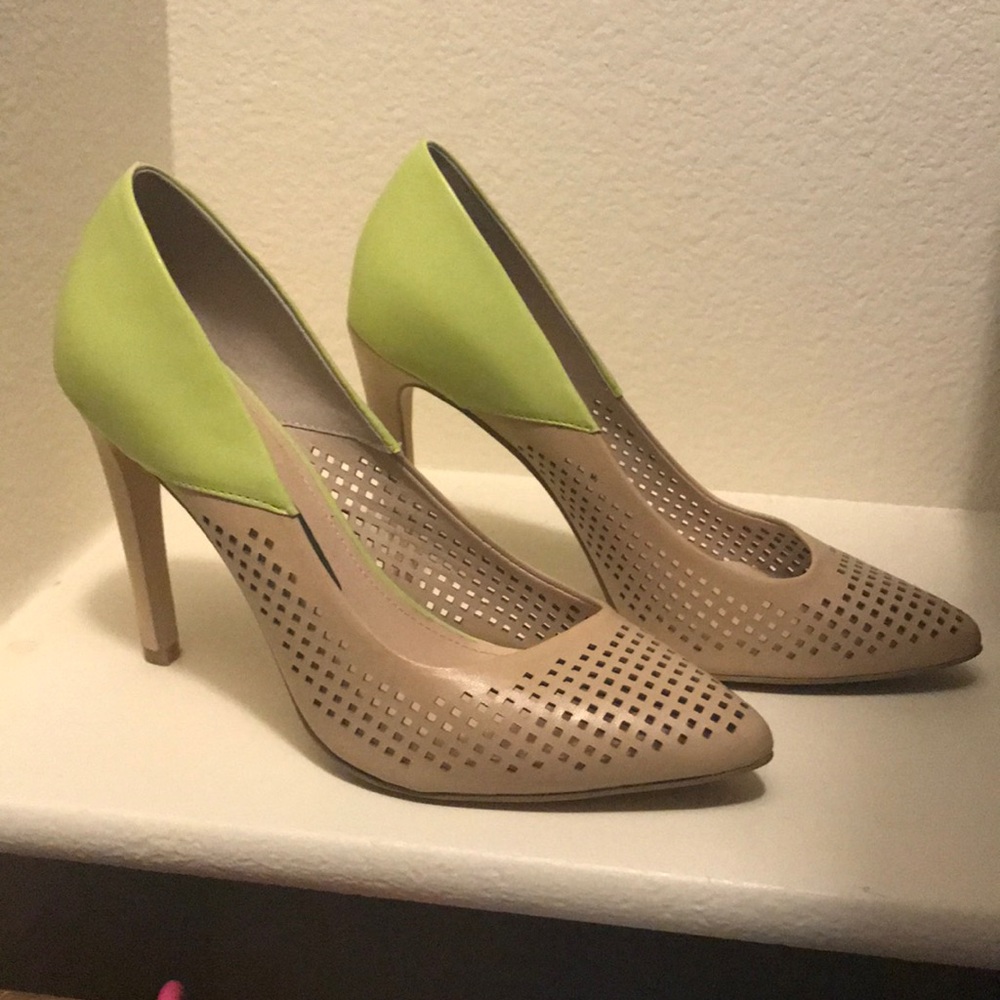 French Connection Nude | Lime Green Pumps